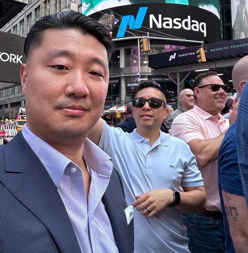 Evin Safdia at Nasdaq MarketSite in Times Square